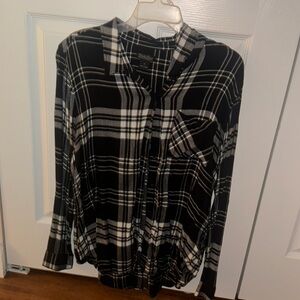 Women’s Flannel Black and White Lucky Brand Comfortable Sweater Cozy